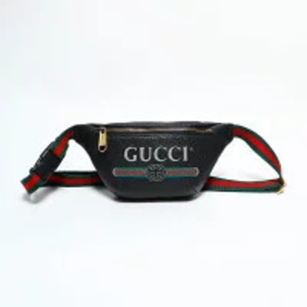Gucci Bag Shoulder Logo Leather Black